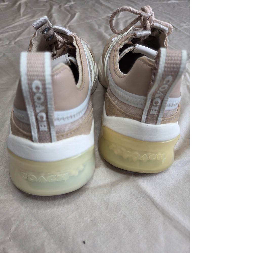 Women's Coach Citysole Sneaker White Tan Suede Leather Size 8.5 - Picture 4 of 15